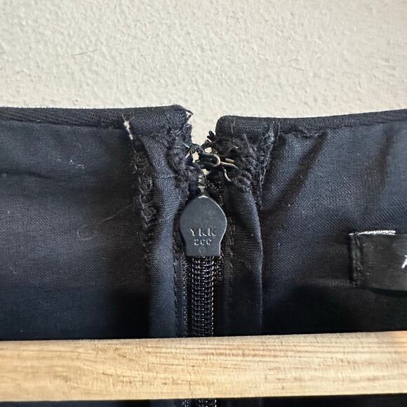 Ann Taylor Scalloped Cotton Linen Cut Out Dress Black 12 NEW - Picture 10 of 15